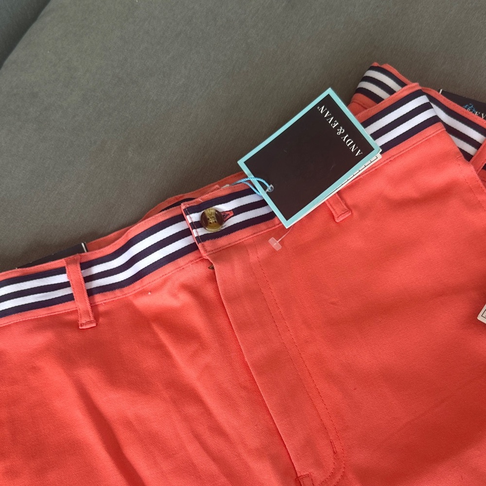 2 PAIRS Andy & Evan Coral Shorts with Striped Waistband